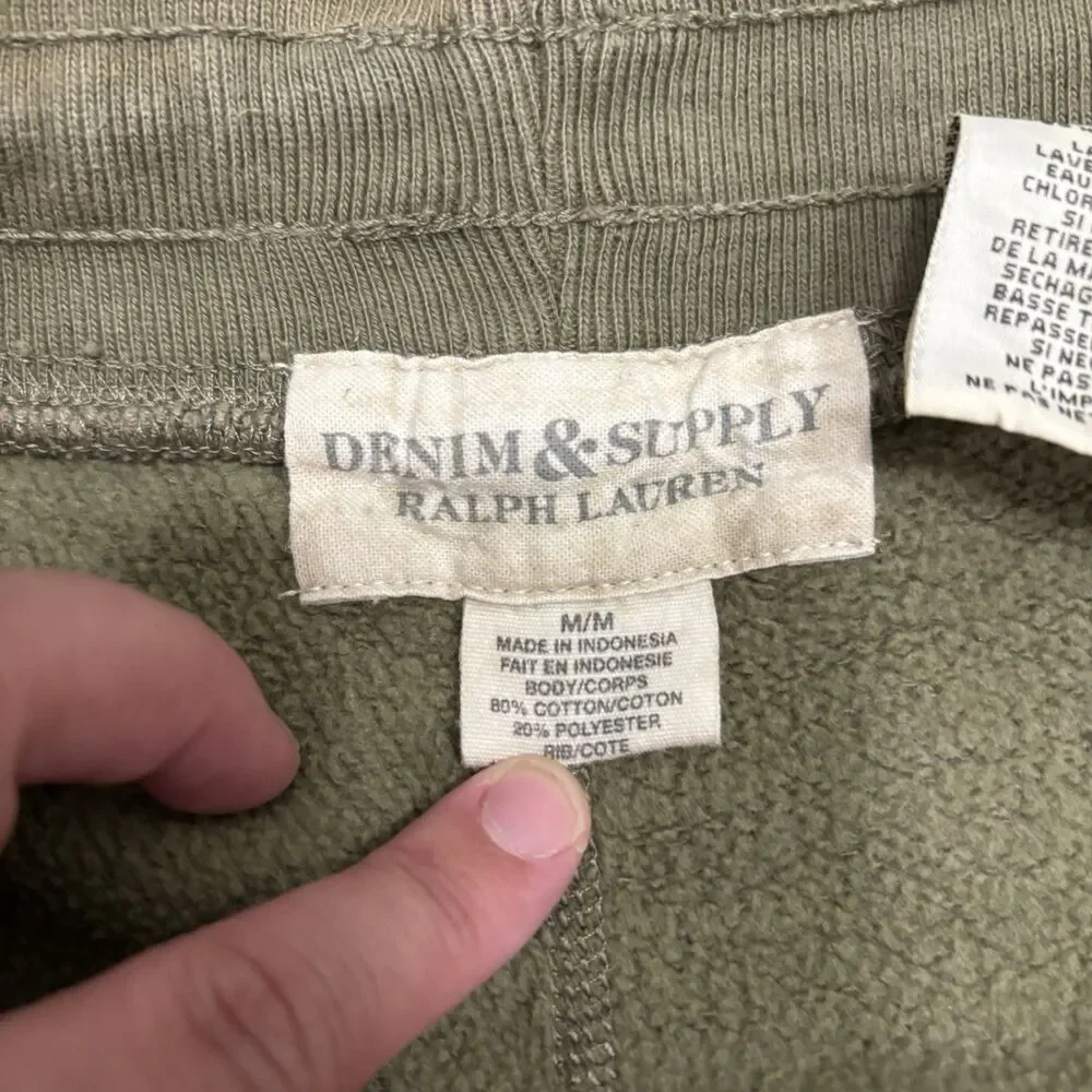 Ralph Lauren Denim & Supply Men’s Size Medium Green USA Flag Cargo Sweat Shorts